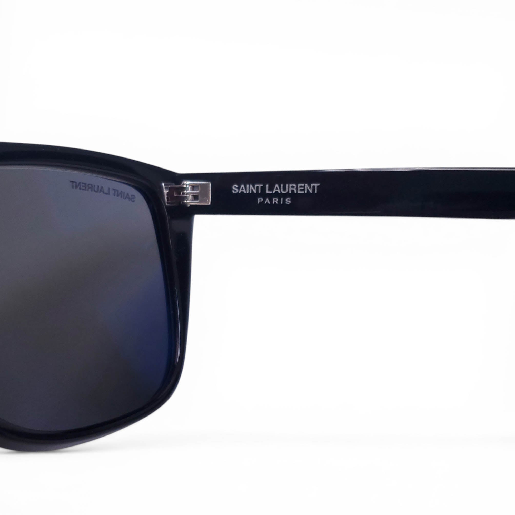 SAINT LAURENT BLACK SUNGLASSES WITH METAL DETAIL