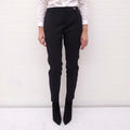 SAINT LAURENT BLACK TROUSERS WITH METALLIC STRIPE - SIZE 38