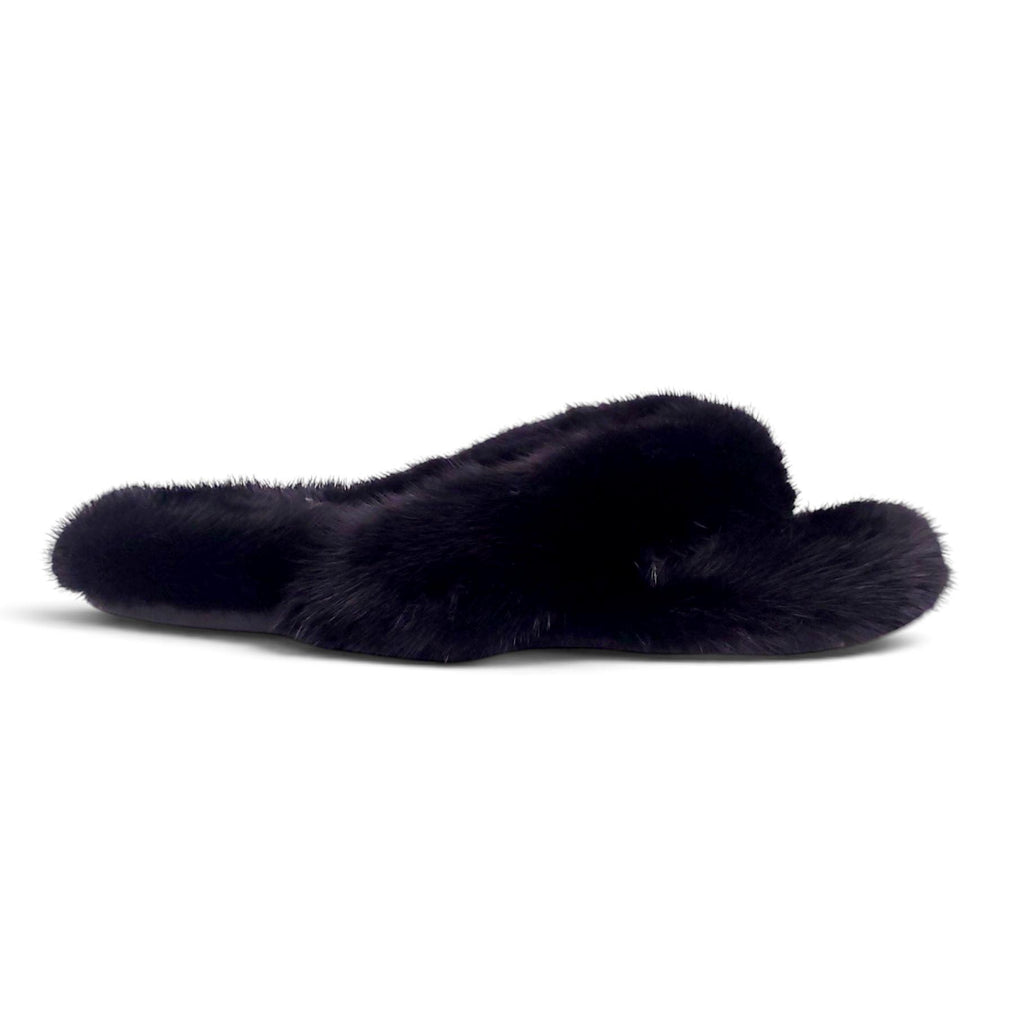 SAINT LAURENT FUR SANDALS - SIZE 39
