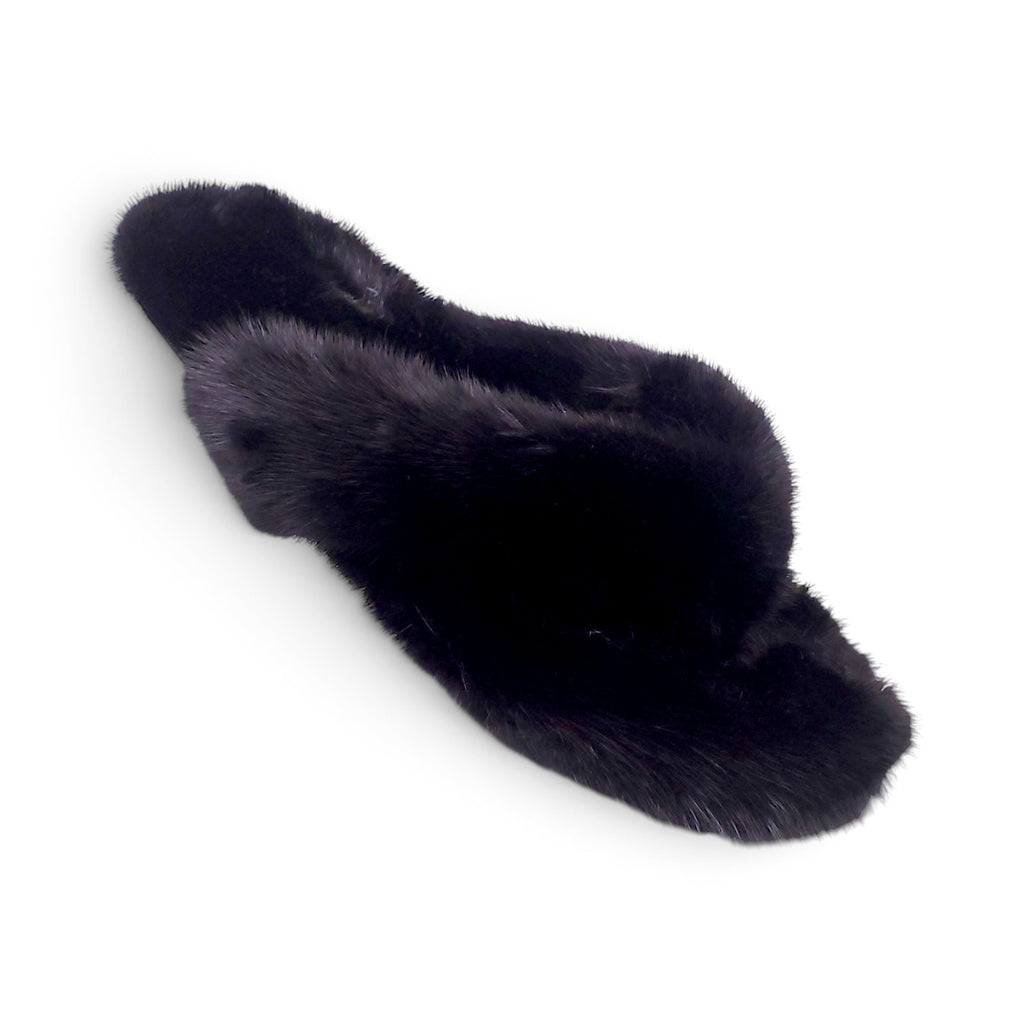 SAINT LAURENT FUR SANDALS - SIZE 39