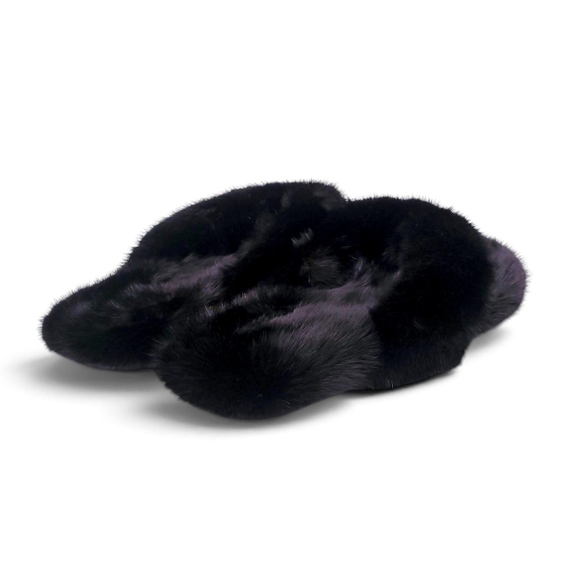 SAINT LAURENT FUR SANDALS - SIZE 39