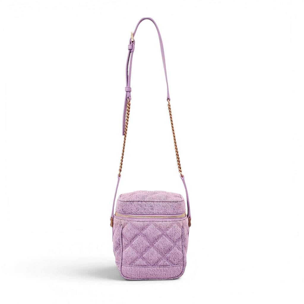 SAINT LAURENT LILAC DENIM VANITY BAG