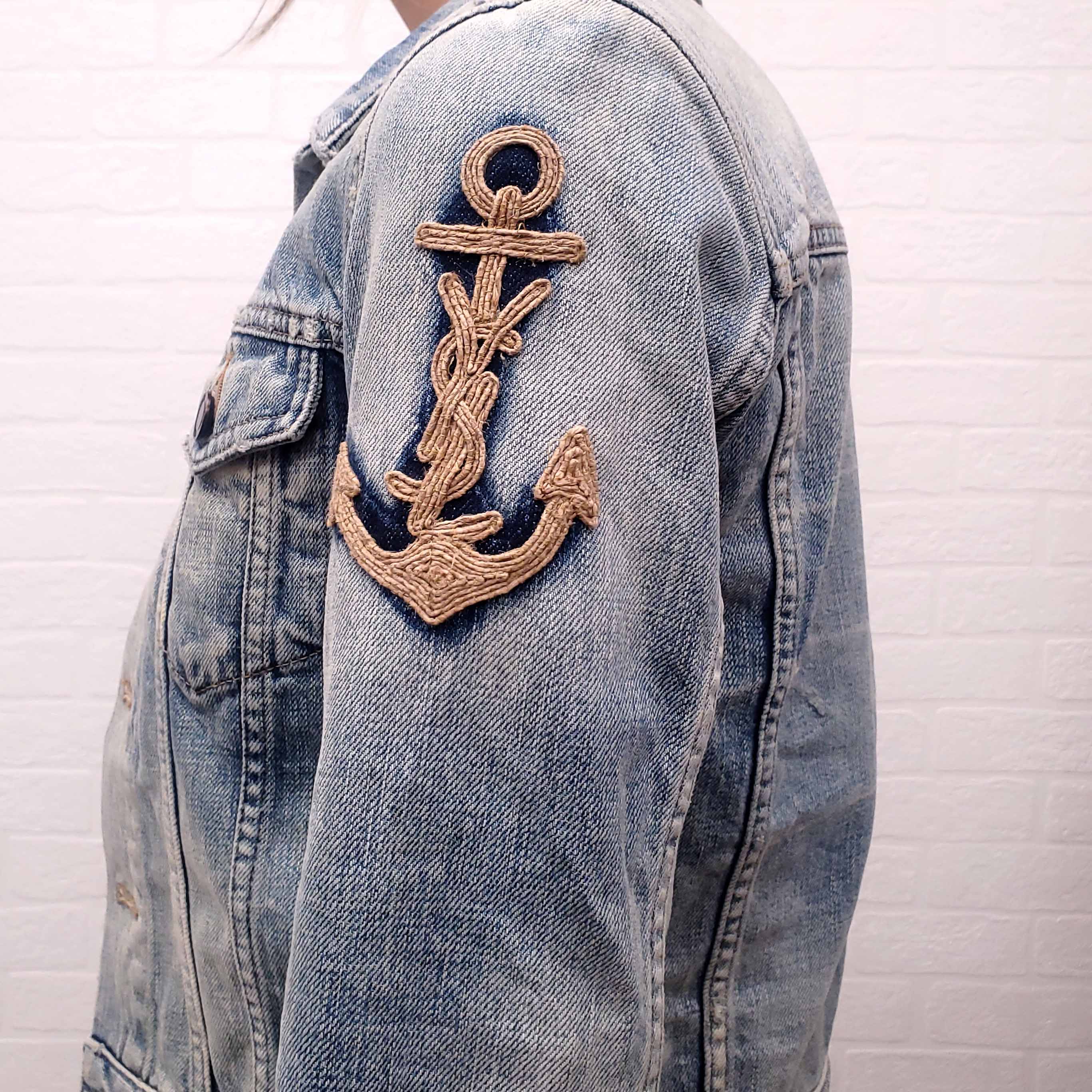 SAINT LAURENT LOGO NAUTICAL DENIM JACKET - SIZE XS