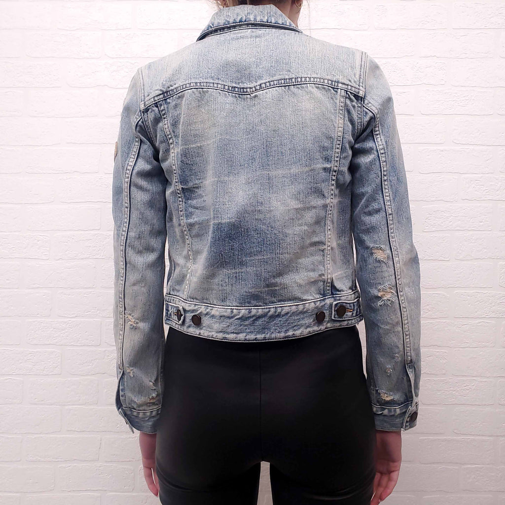 SAINT LAURENT LOGO NAUTICAL DENIM JACKET - SIZE XS