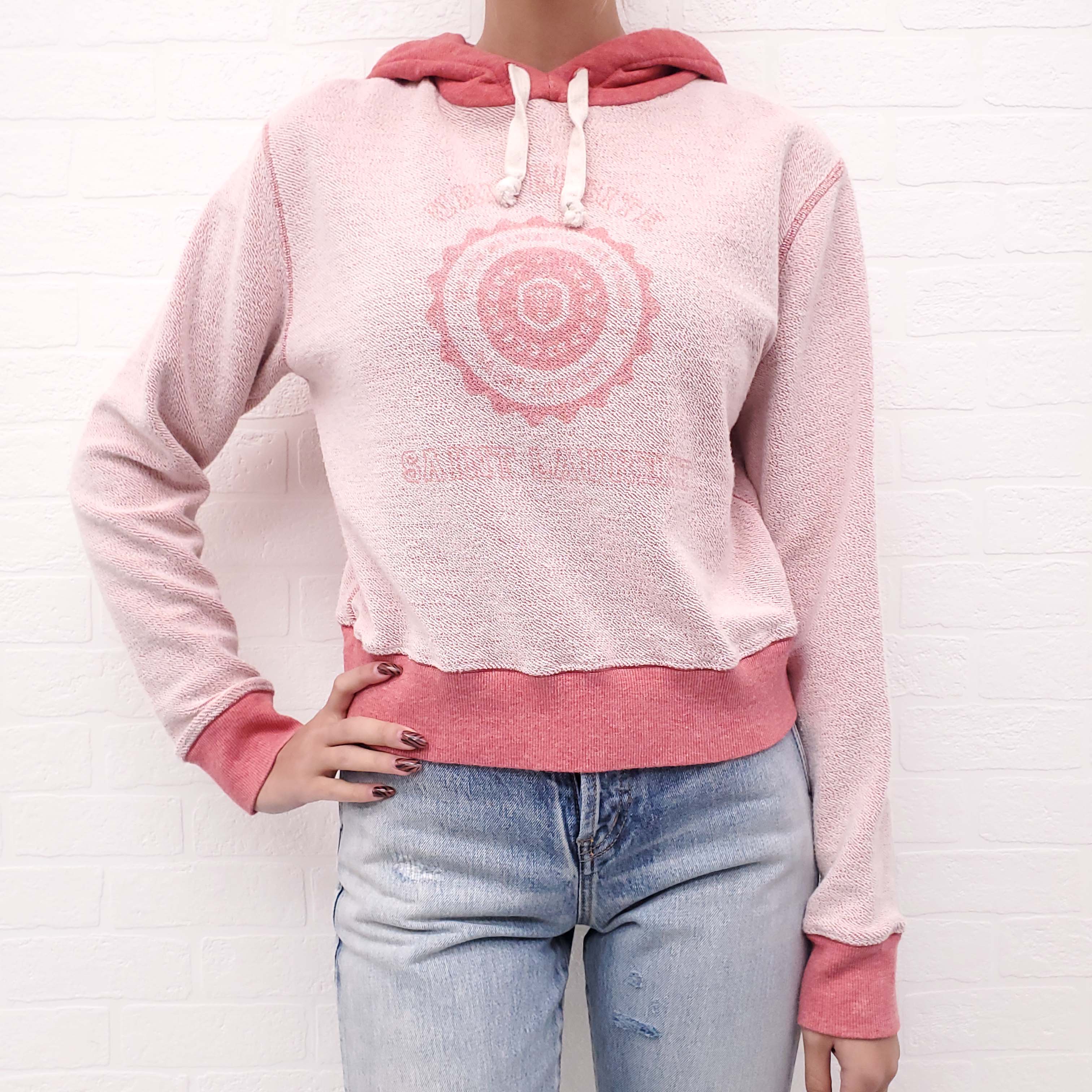 SAINT LAURENT RED INSIDE OUT LOGO SWEATSHIRT - SIZE S