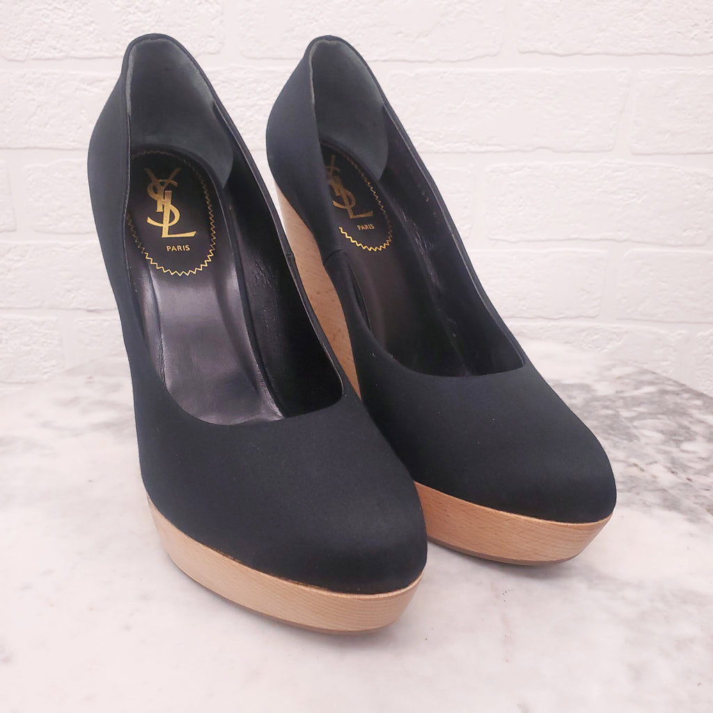 SAINT LAURENT YSL PLATFORM WEDGES - SIZE 42