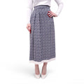 SALVATORE FERRAGAMO NAVY TILE PATTERNED SKIRT - SIZE 48