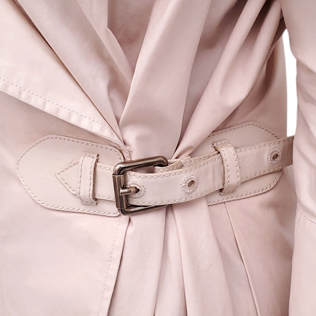 SALVATORE FERRAGAMO NUDE TRENCH JACKET DRESS - SIZE 38