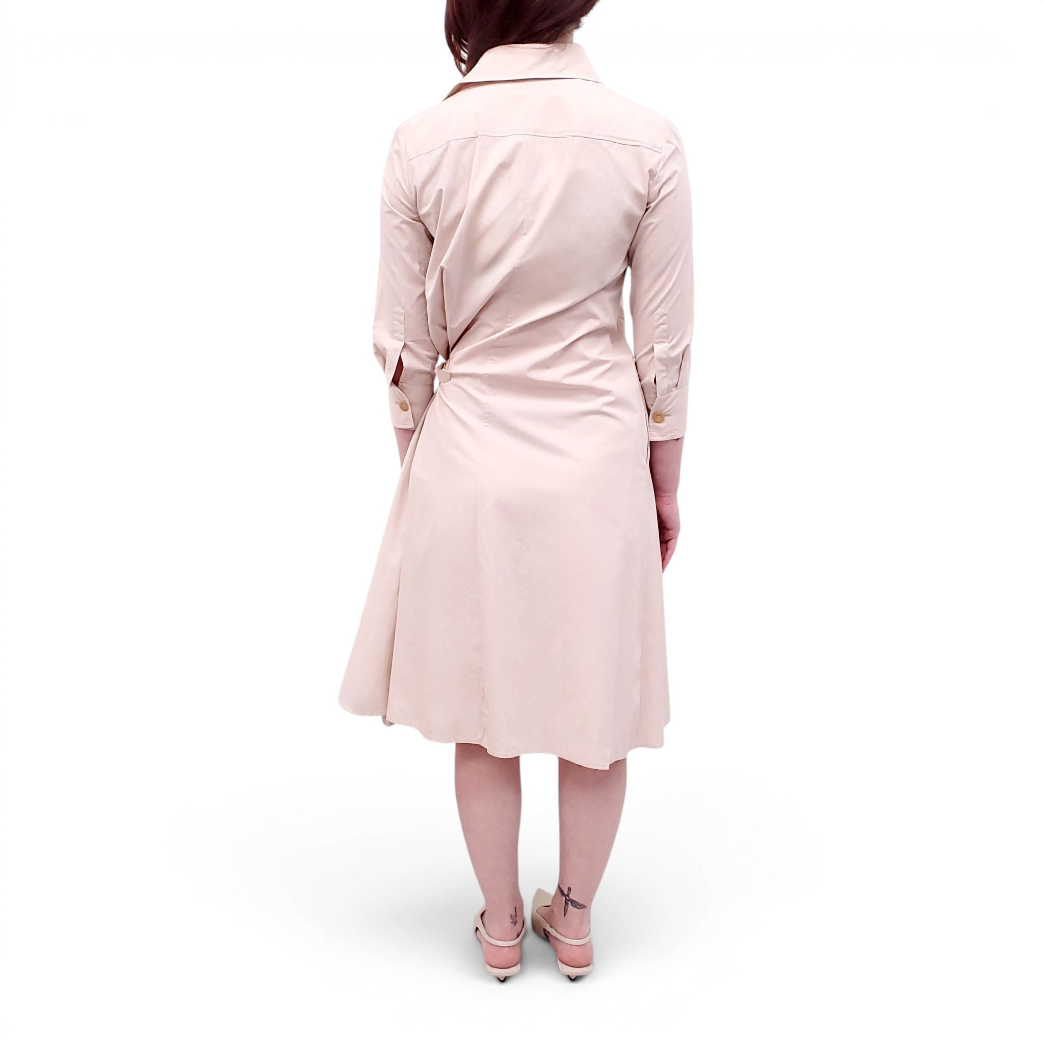 SALVATORE FERRAGAMO NUDE TRENCH JACKET DRESS - SIZE 38