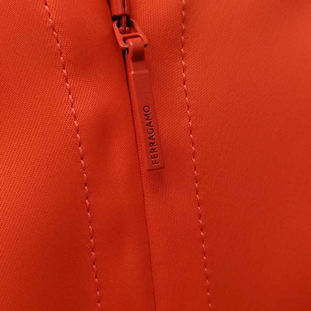 SALVATORE FERRAGAMO ORANGE PUFF SLEEVE MAXI DRESS - SIZE 10