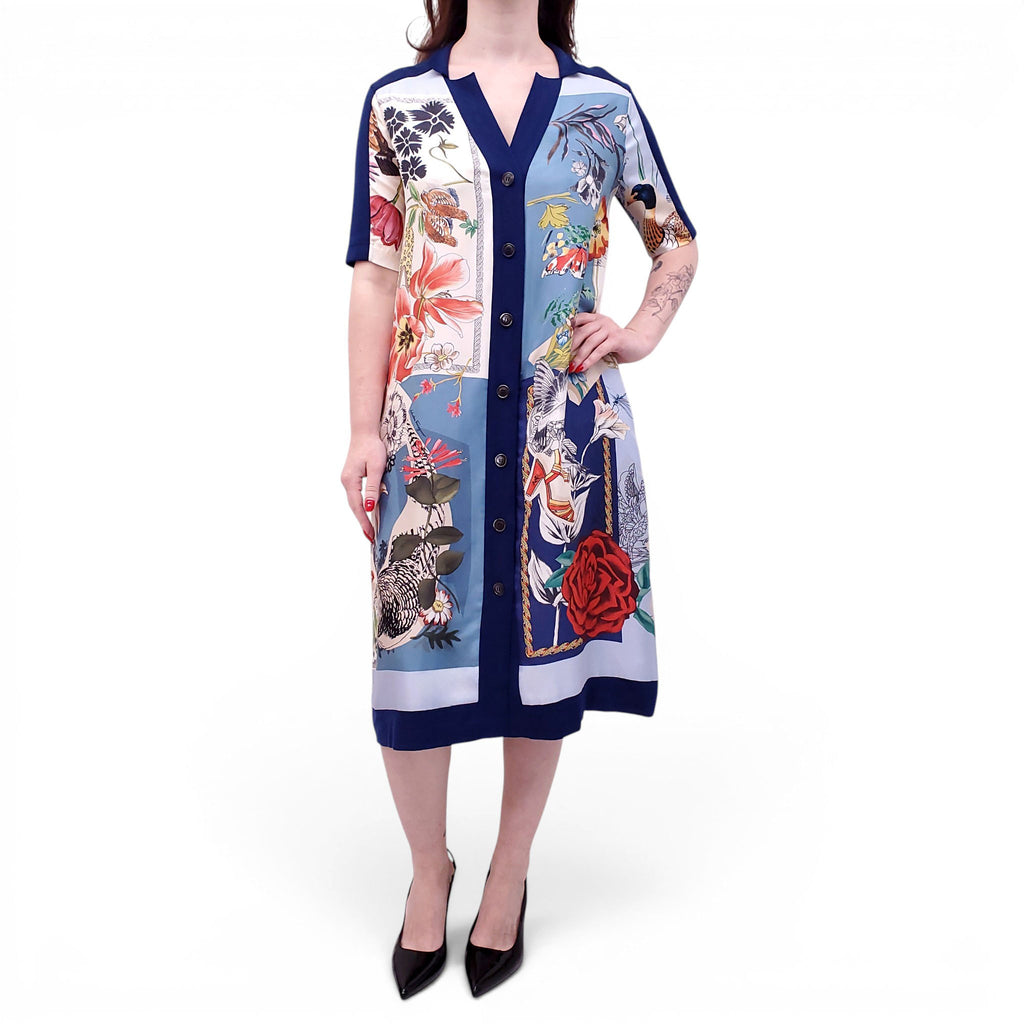 SALVATORE FERRAGAMO PRINTED SWEATER DRESS - SIZE M