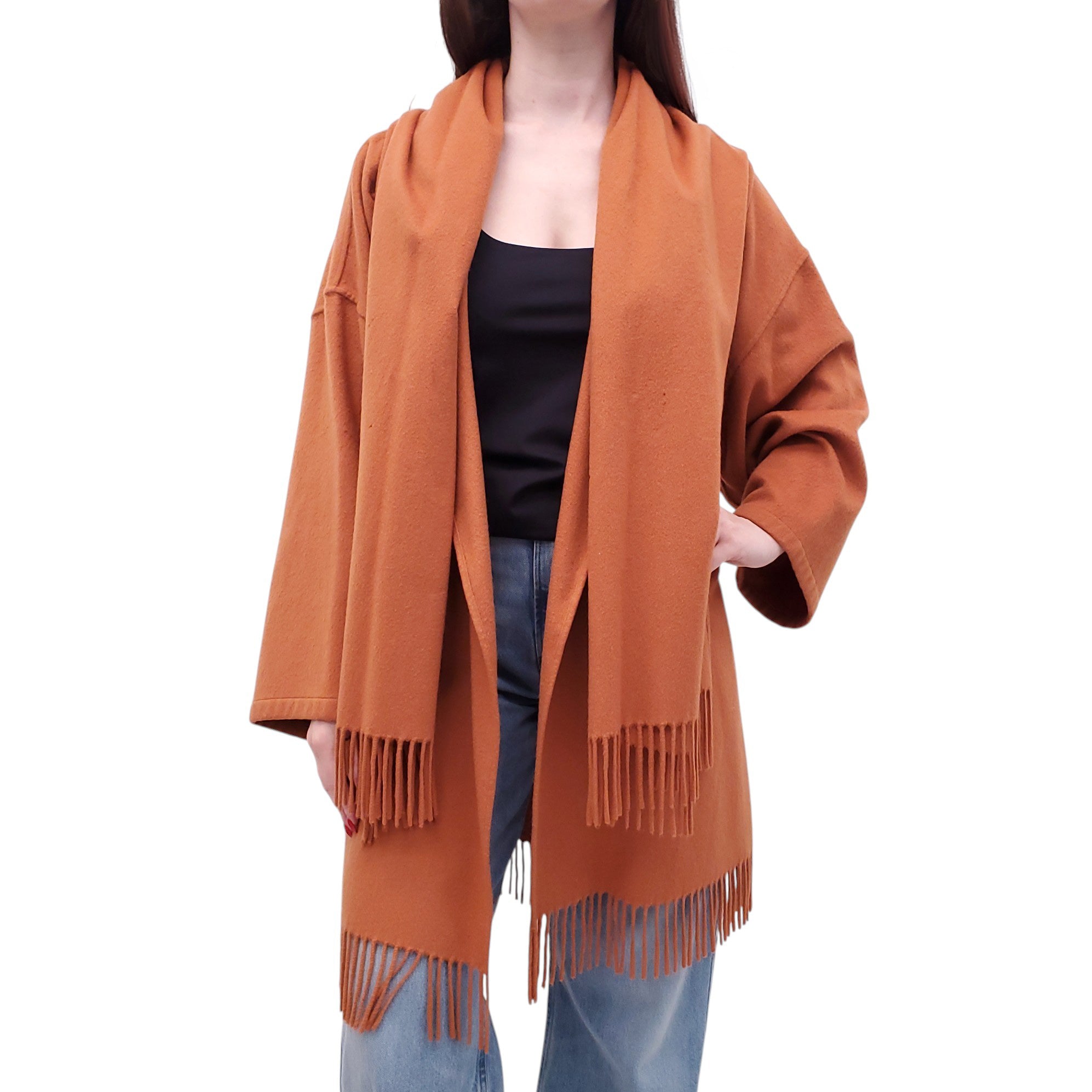 SALVATORE FERRAGAMO VINTAGE CASHMERE SWEATER WITH SCARF DETAIL - SIZE O/S