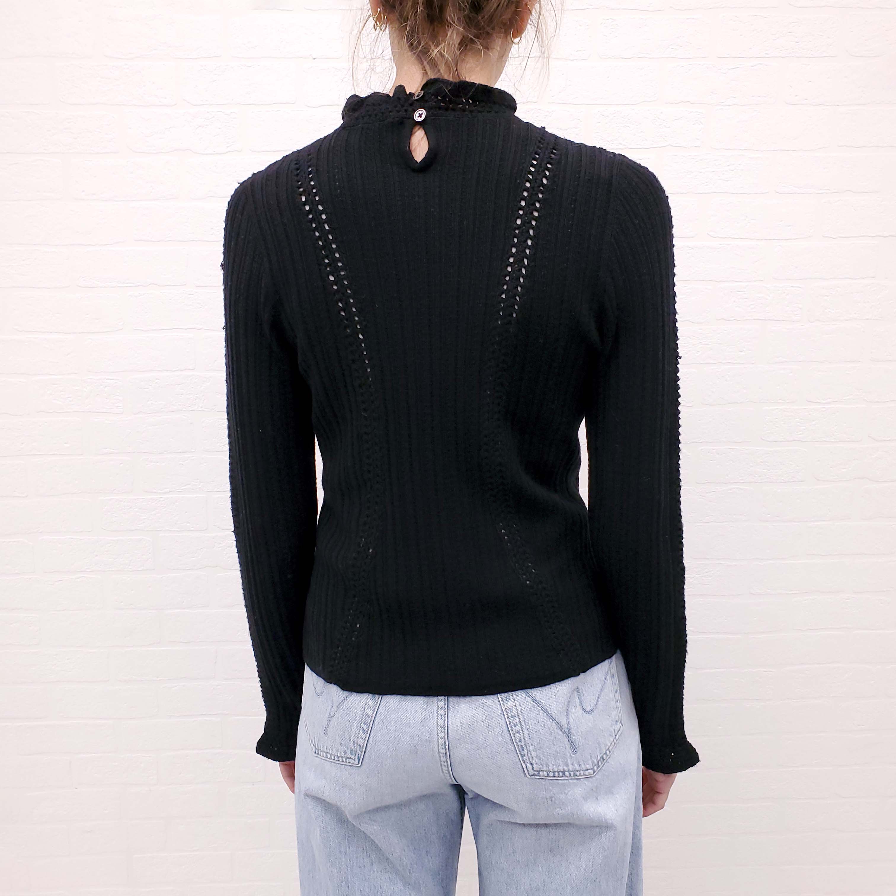 SEA NEW YORK BLACK KNIT SWEATER - SIZE L