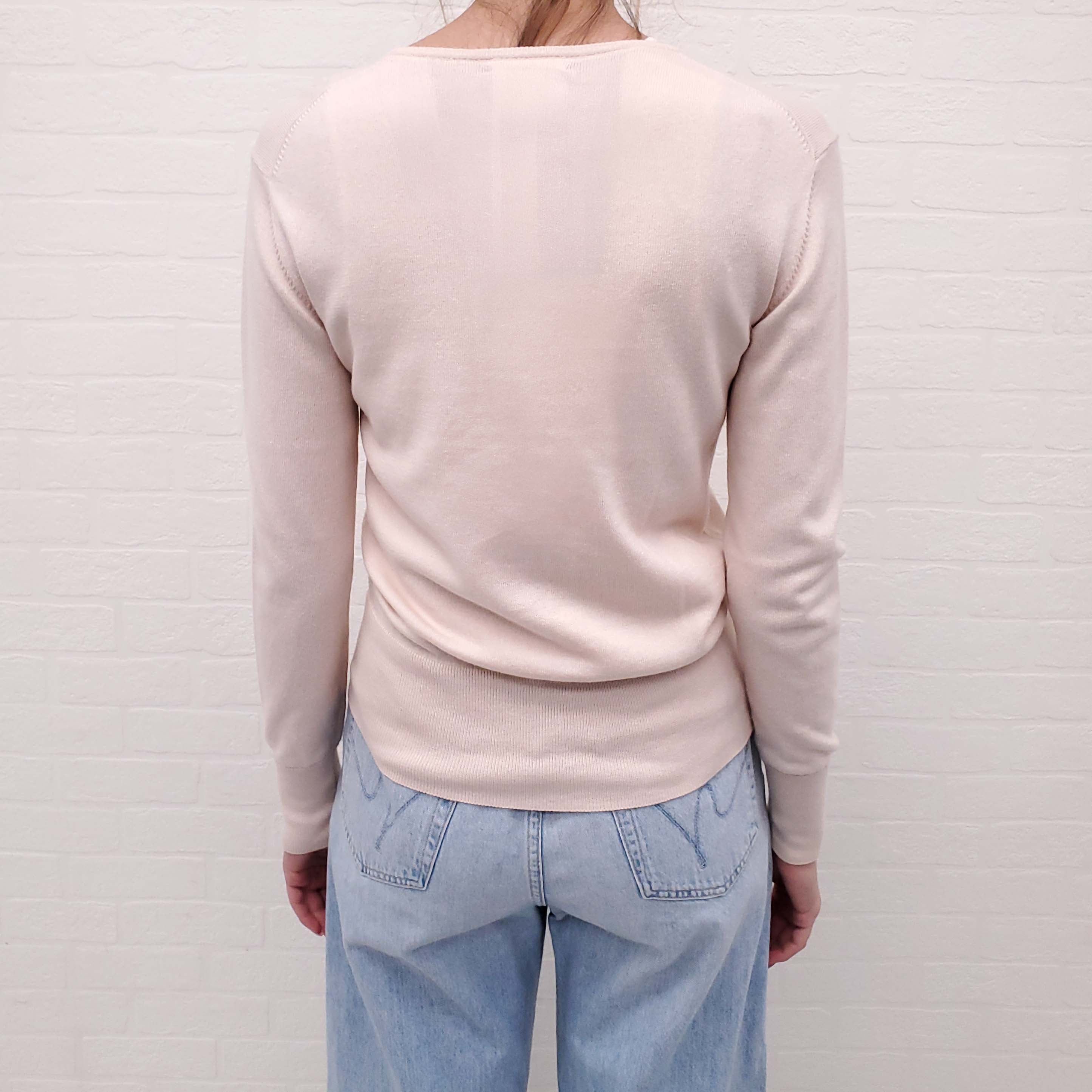 SEE BY CHLOÉ PEACH SWEATER WITH PATCH - SIZE S