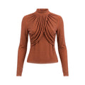 SELF-PORTRAIT BROWN SEQUIN LONG SLEEVE TOP - SIZE 8