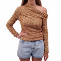 SELF-PORTRAIT GOLD SEQUIN ASYMMETRIC TOP - SIZE US 2