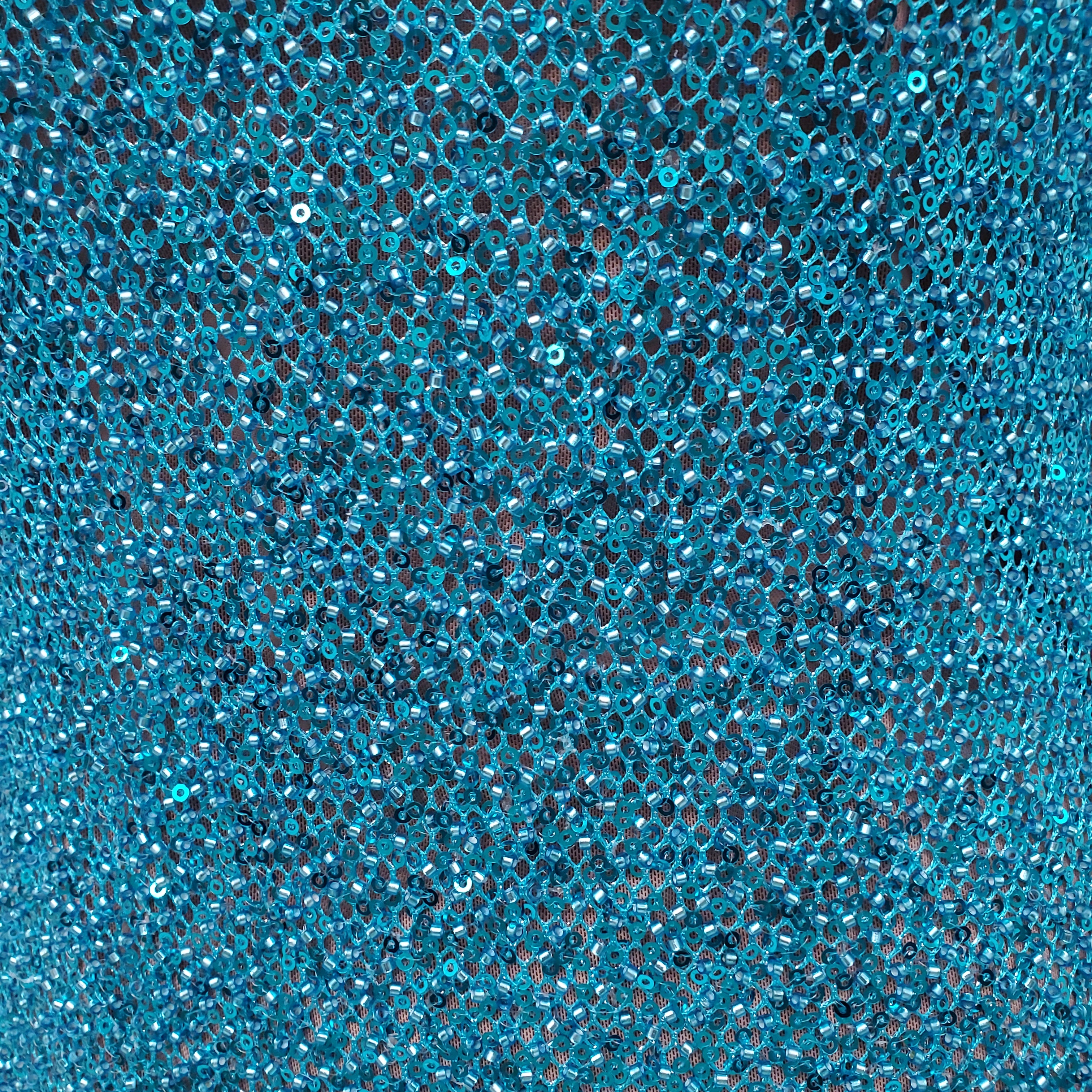 SELF-PORTRAIT TURQUOISE SEQUIN OPEN-BACK MAXI DRESS - SIZE US 10