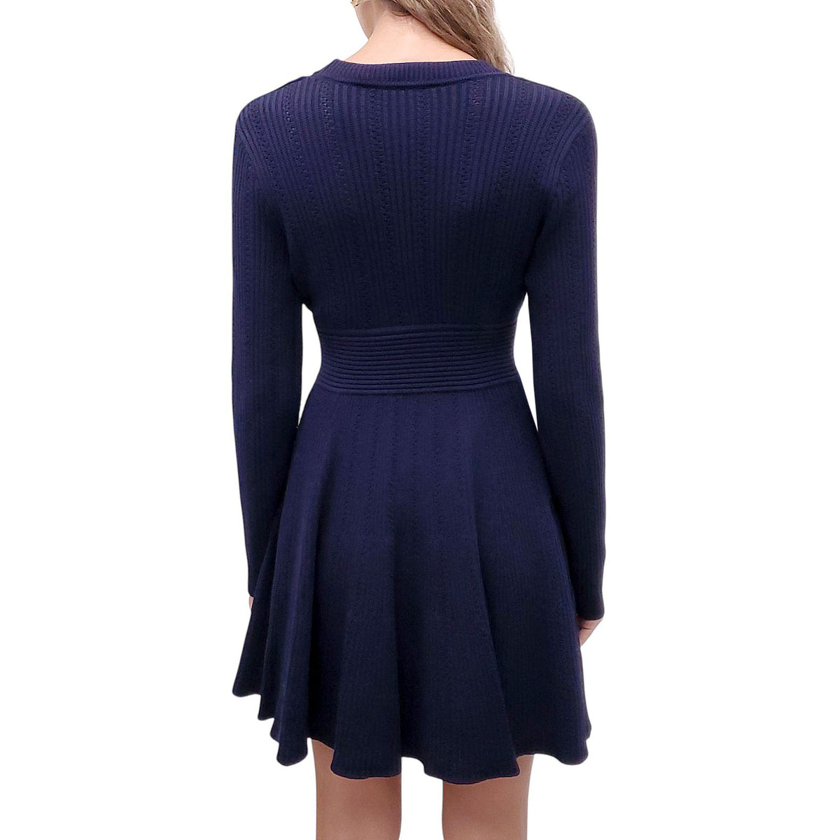 SELF PORTRAIT NAVY KNIT DRESS - SIZE M