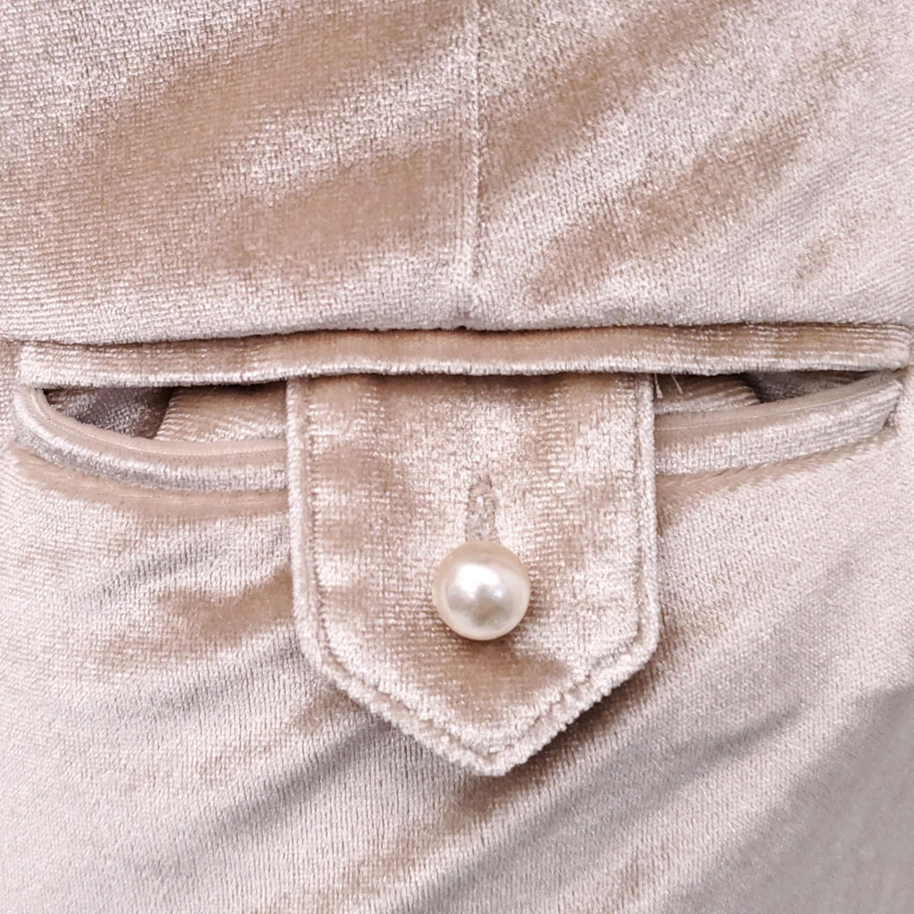SELF PORTRAIT OFF WHITE TONAL TROUSERS - SIZE 4