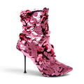 SERGIO ROSSI SEQUIN EMBELLISHED BOOTIES - SIZE 40
