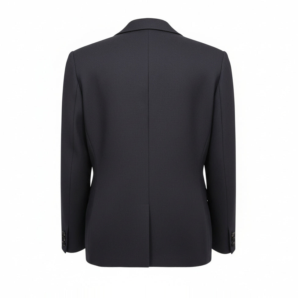 SHUSHU/TONG BLACK OVERSIZED BLAZER WITH WHITE POCKET DETAIL - SIZE UK 10 (US 6)