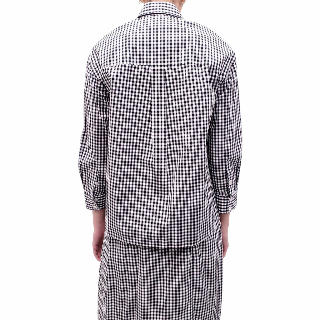 SIMONE ROCHA BLACK AND WHITE GINGHAM SET WITH FLORAL BEADED DETAIL - S ...