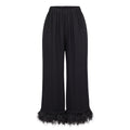 SLEEPER BLACK PANTS WITH FEATHERS - SIZE S