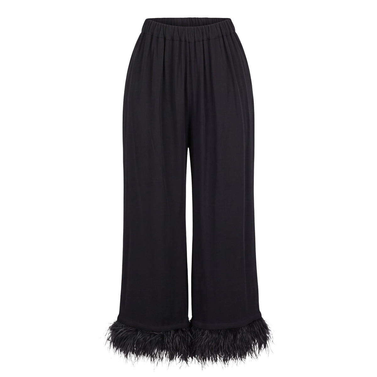SLEEPER BLACK PANTS WITH FEATHERS - SIZE S