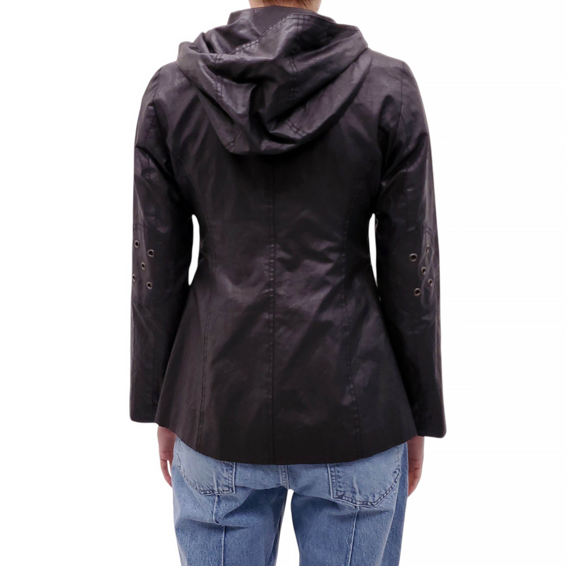 SMYTHE BLACK COATED JACKET WITH TOGGLE DETAILS - SIZE 4