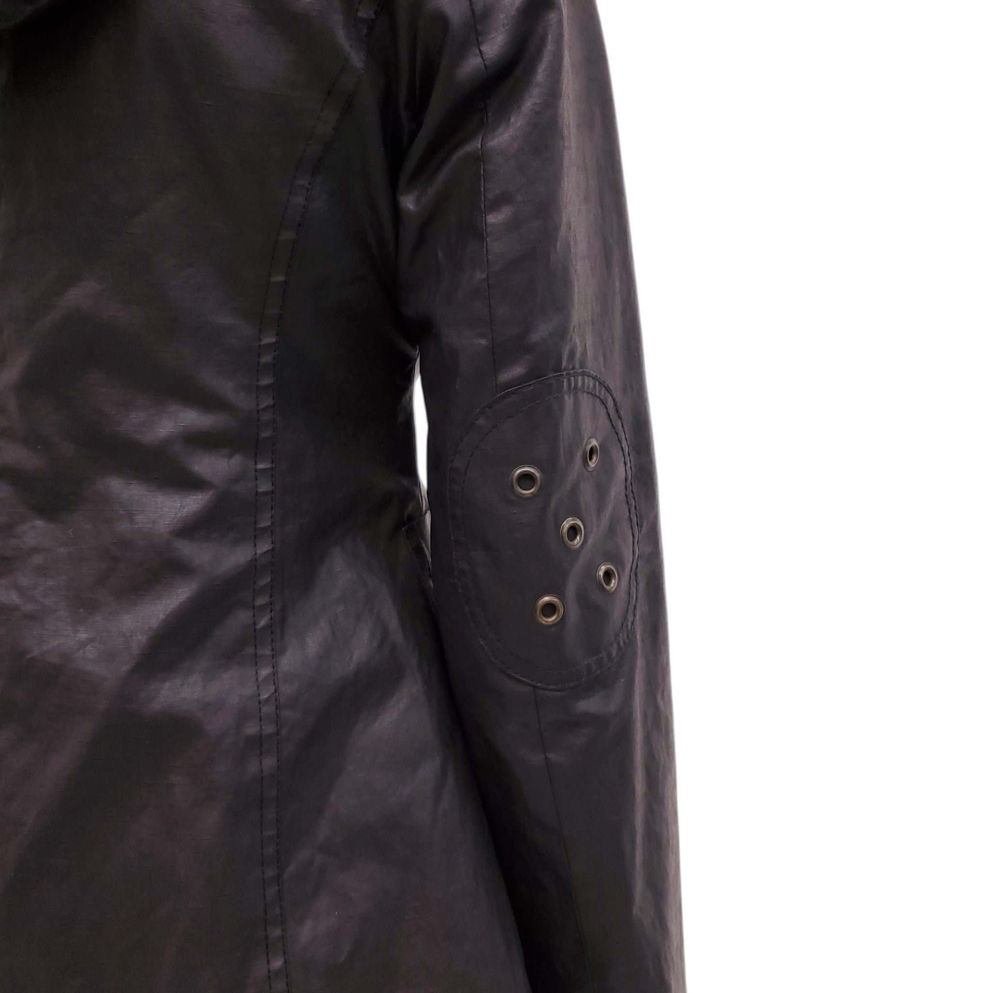 SMYTHE BLACK COATED JACKET WITH TOGGLE DETAILS - SIZE 4