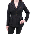 SMYTHE BLACK MILITARY JACKET WITH GOLD BUTTONS - SIZE 8
