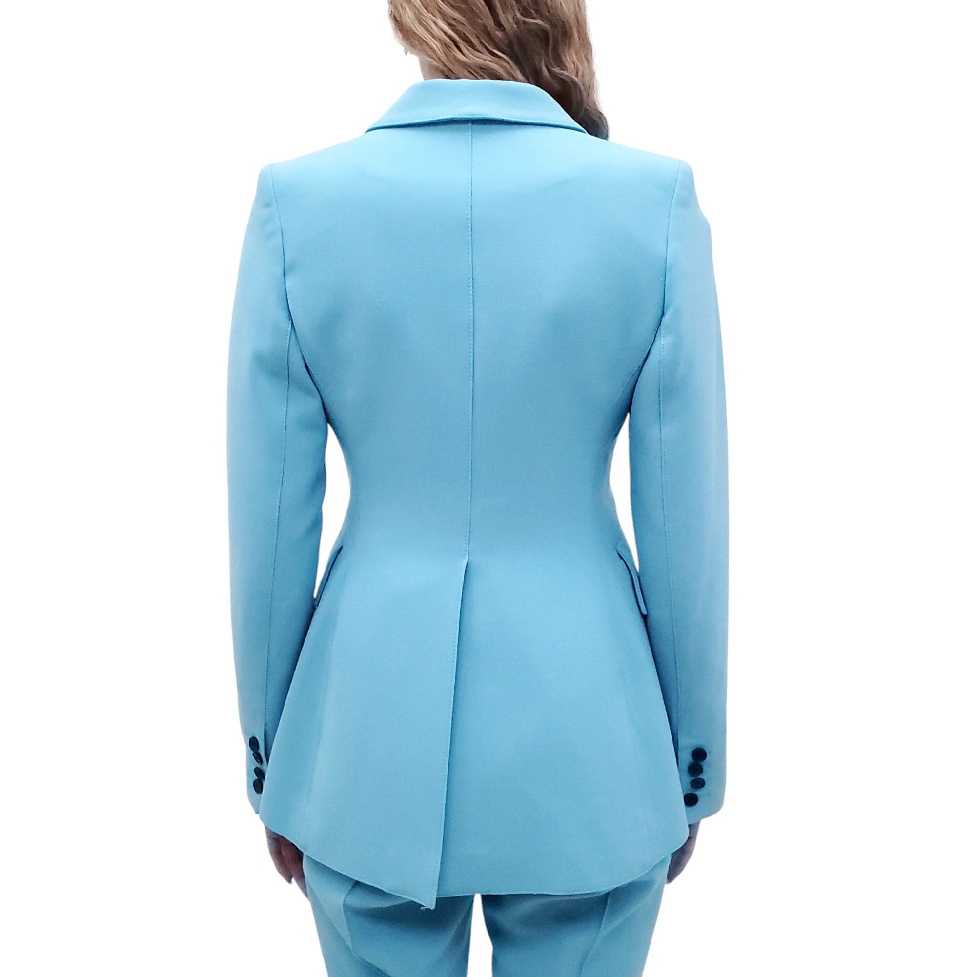 SMYTHE BLUE BLAZER SET WITH POLKA DOT LINING - SIZE 4