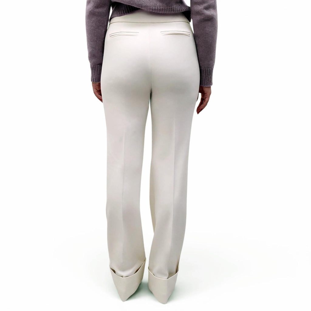 SMYTHE CREAM CUFFED TROUSERS - SIZE 6