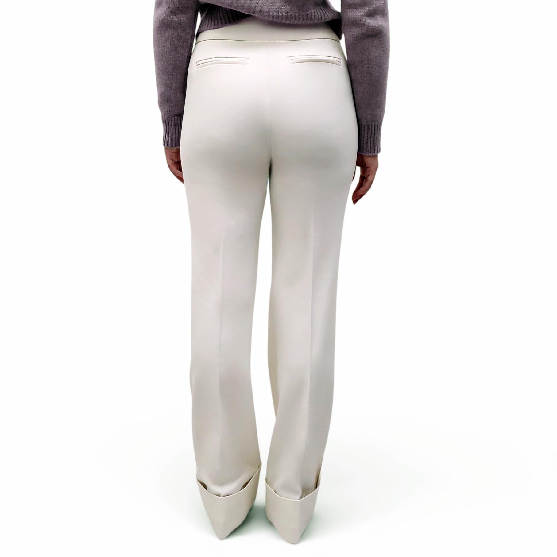 SMYTHE CREAM CUFFED TROUSERS - SIZE 6