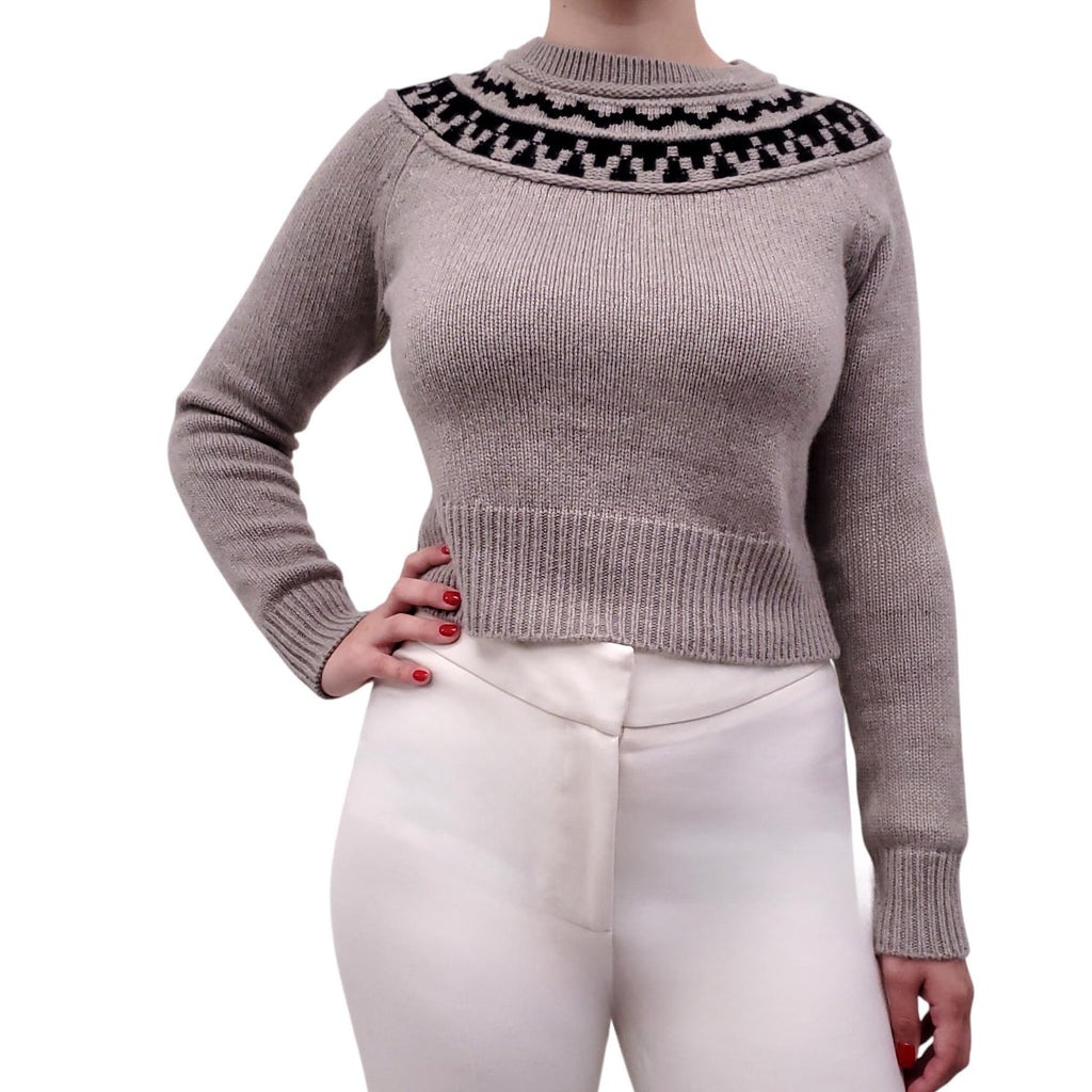 SMYTHE GREY CASHMERE KNIT SWEATER - SIZE S