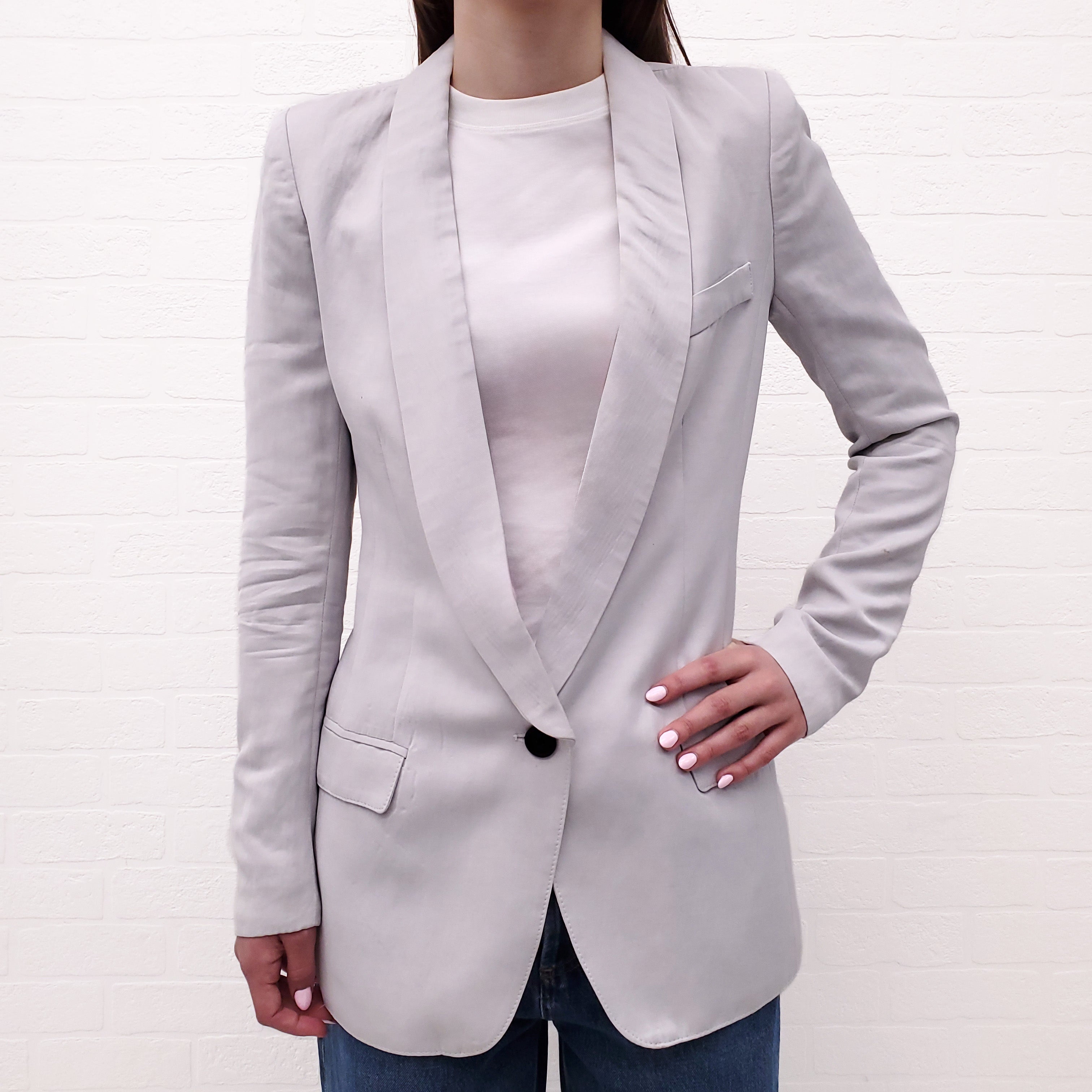 SMYTHE GREY TUXEDO JACKET - SIZE 2