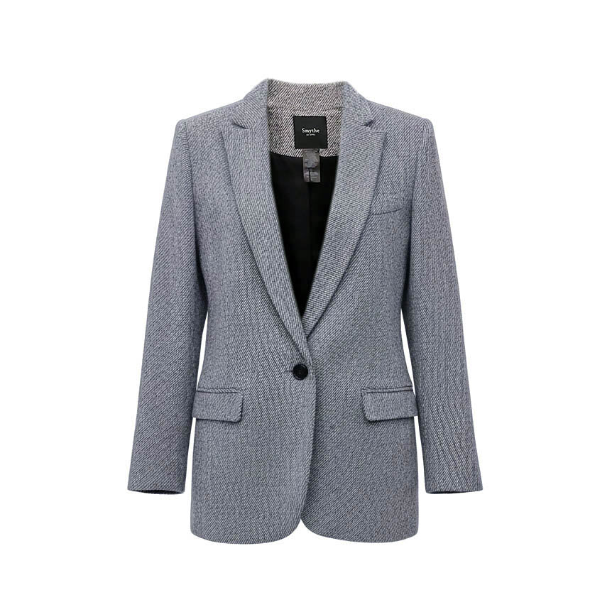 SMYTHE GREY TWEED BLAZER - SIZE 8