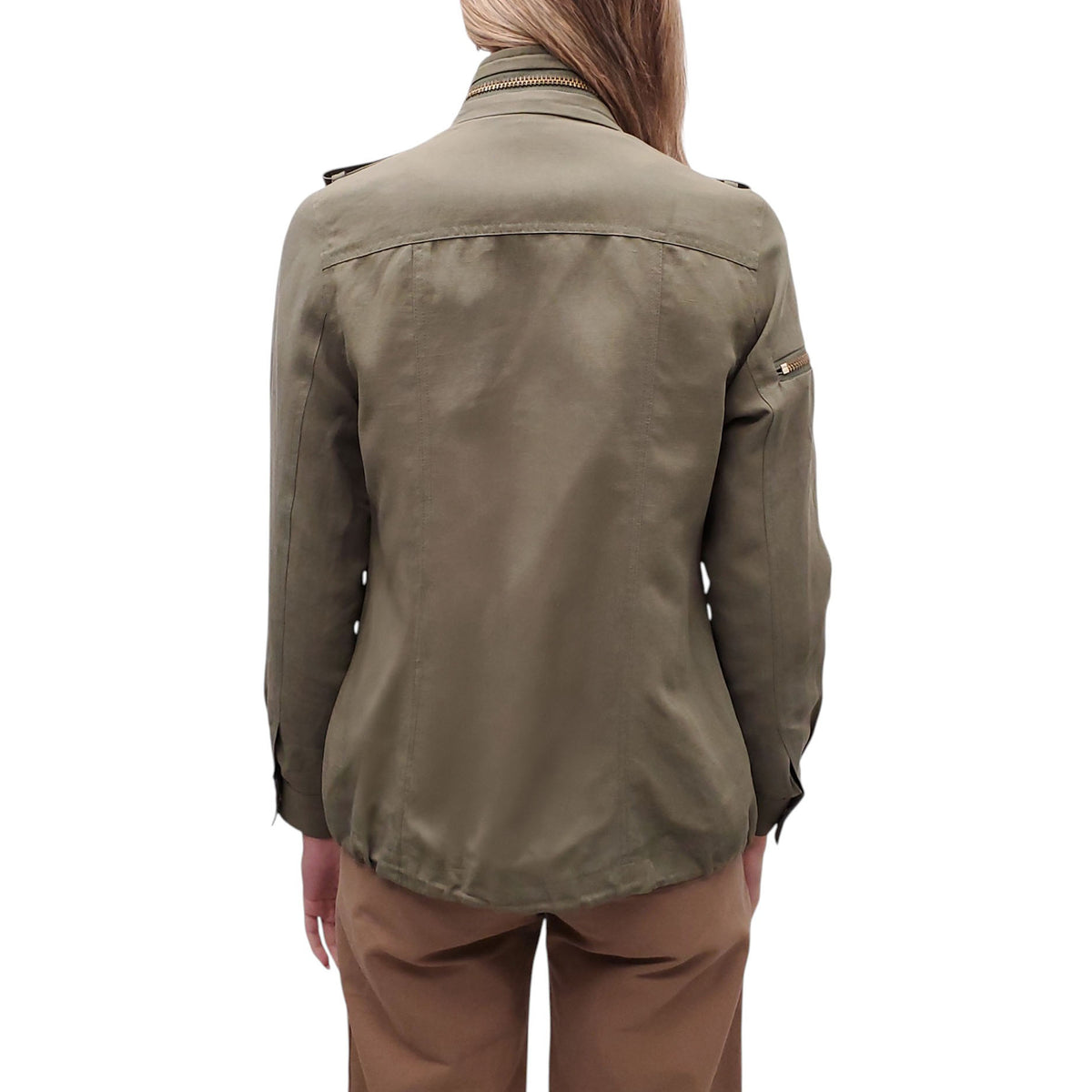 SMYTHE KHAKI GREEN BOMBER JACKET - SIZE XS