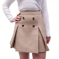 SMYTHE KHAKI PLEATED MINI SKIRT - SIZE 0
