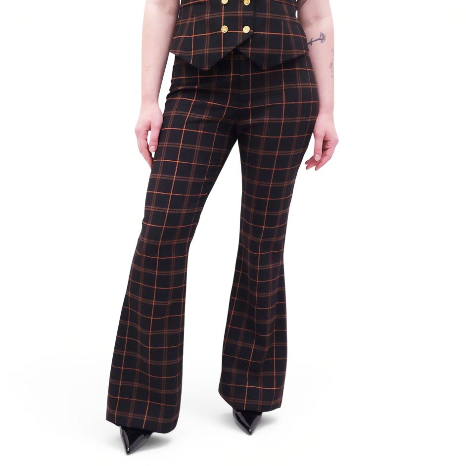 SMYTHE NAVY METALLIC PLAID VEST SET - SIZE 4