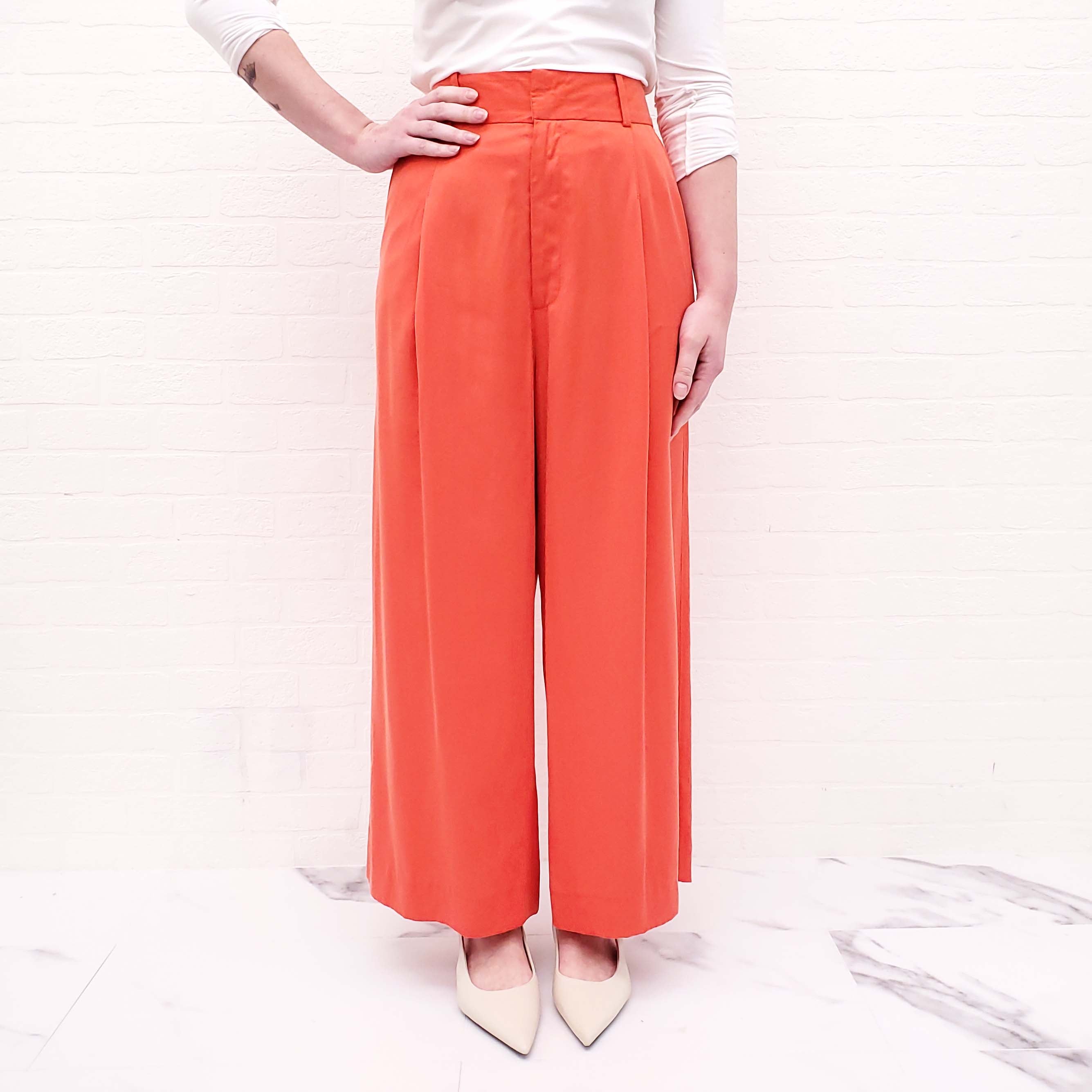 SMYTHE ORANGE TROUSERS - SIZE 6