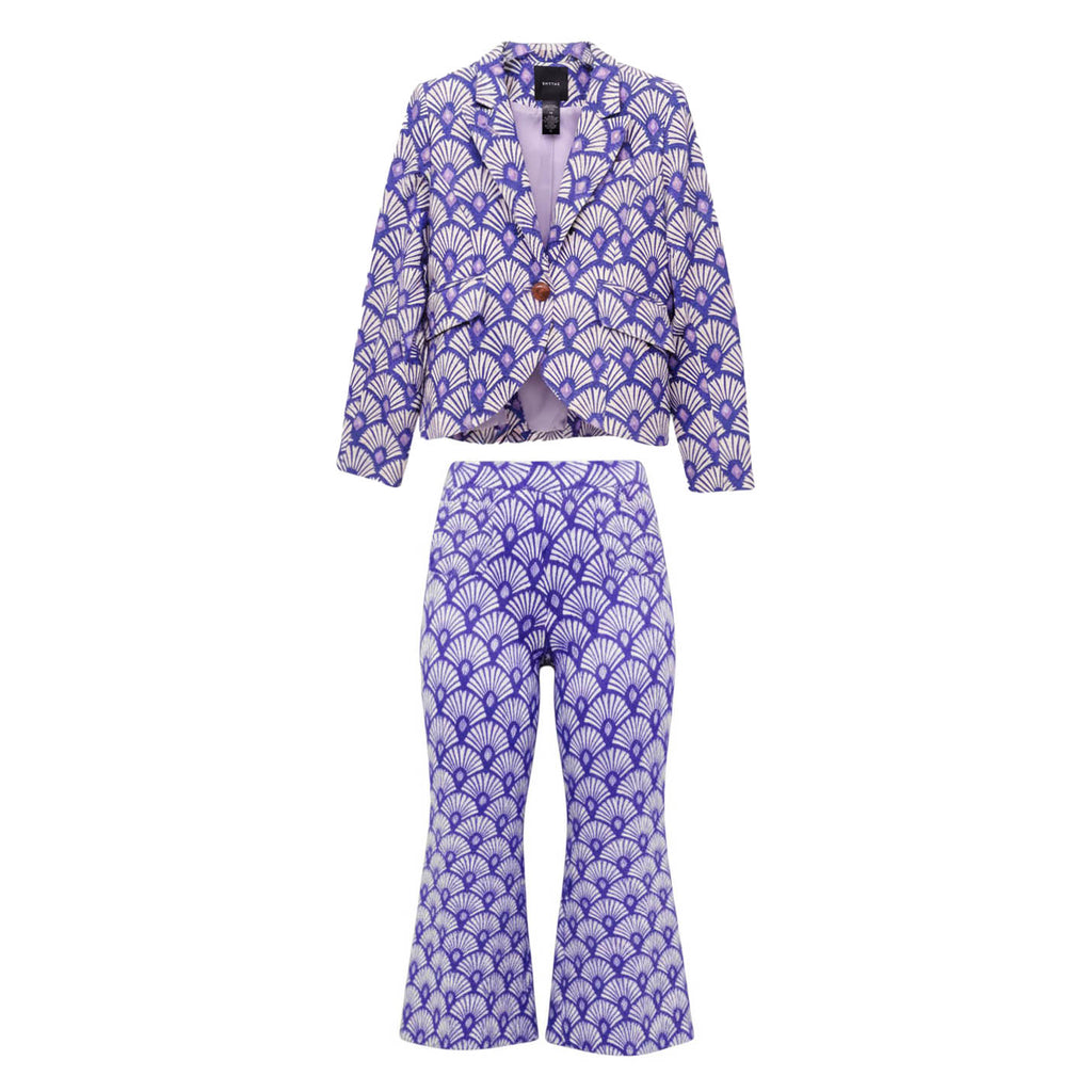 SMYTHE PURPLE PATTERNED SUIT - SIZE 12