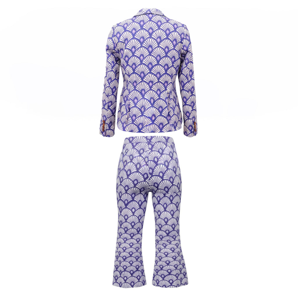 SMYTHE PURPLE PATTERNED SUIT - SIZE 12