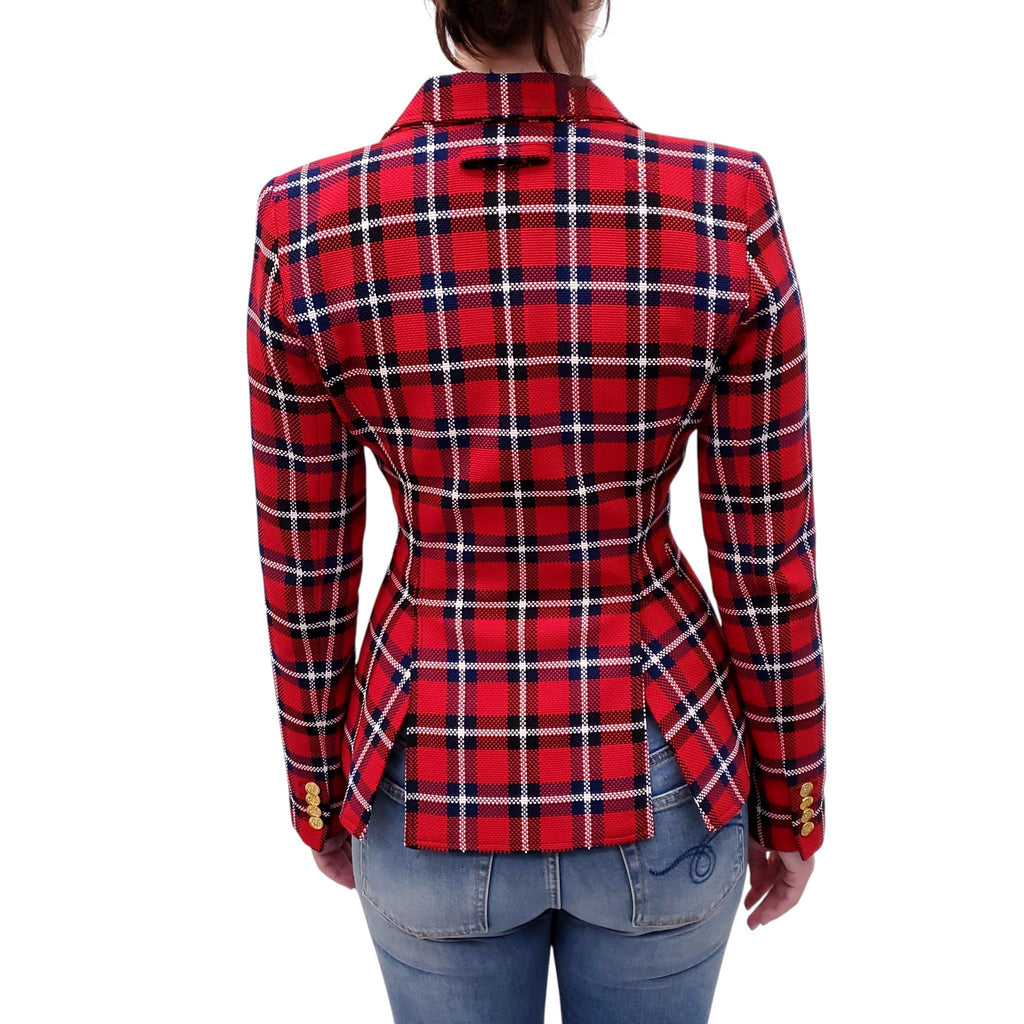 SMYTHE RED PLAID DUCHESS BLAZER - SIZE 6