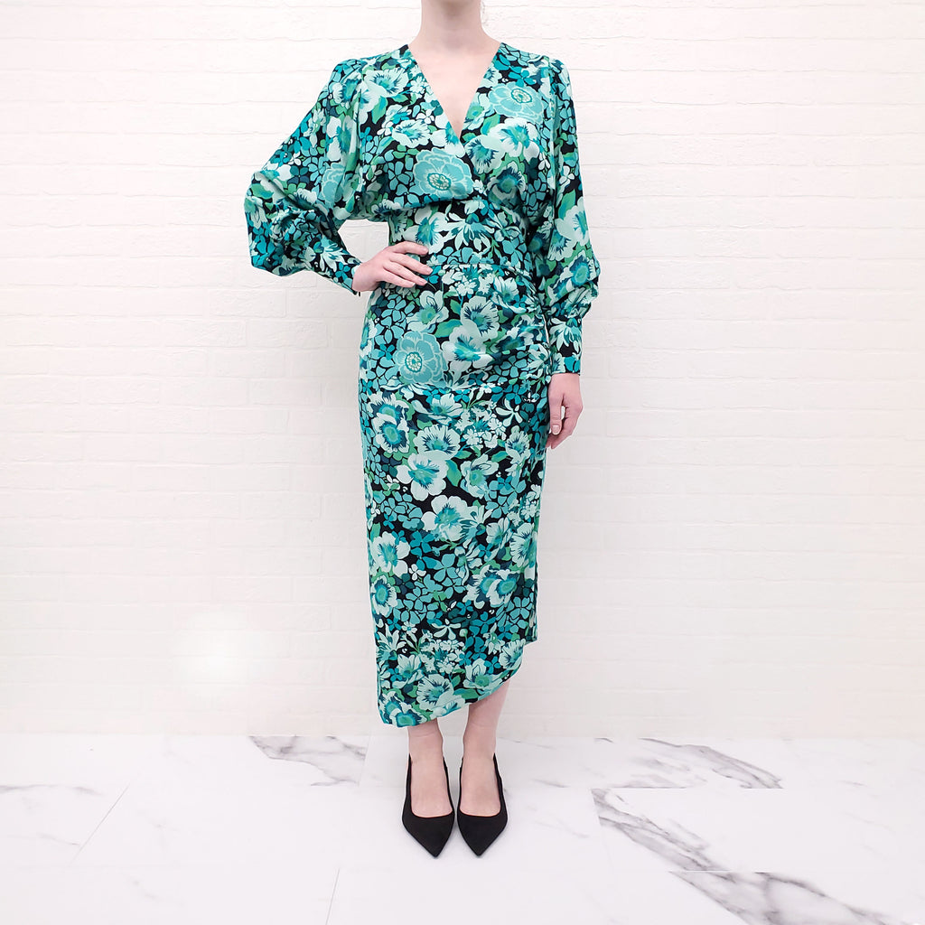 SMYTHE TURQUOISE FLORAL DRESS - SIZE 2