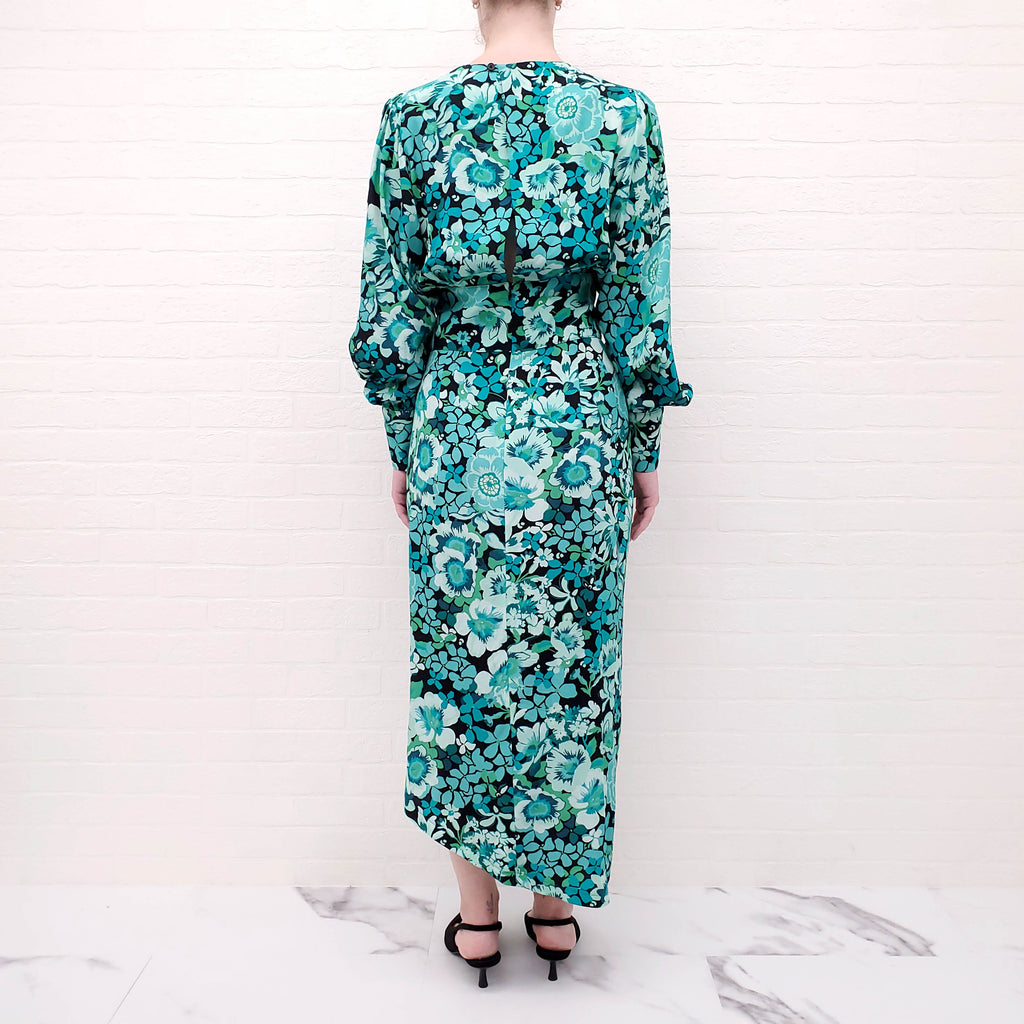 SMYTHE TURQUOISE FLORAL DRESS - SIZE 2