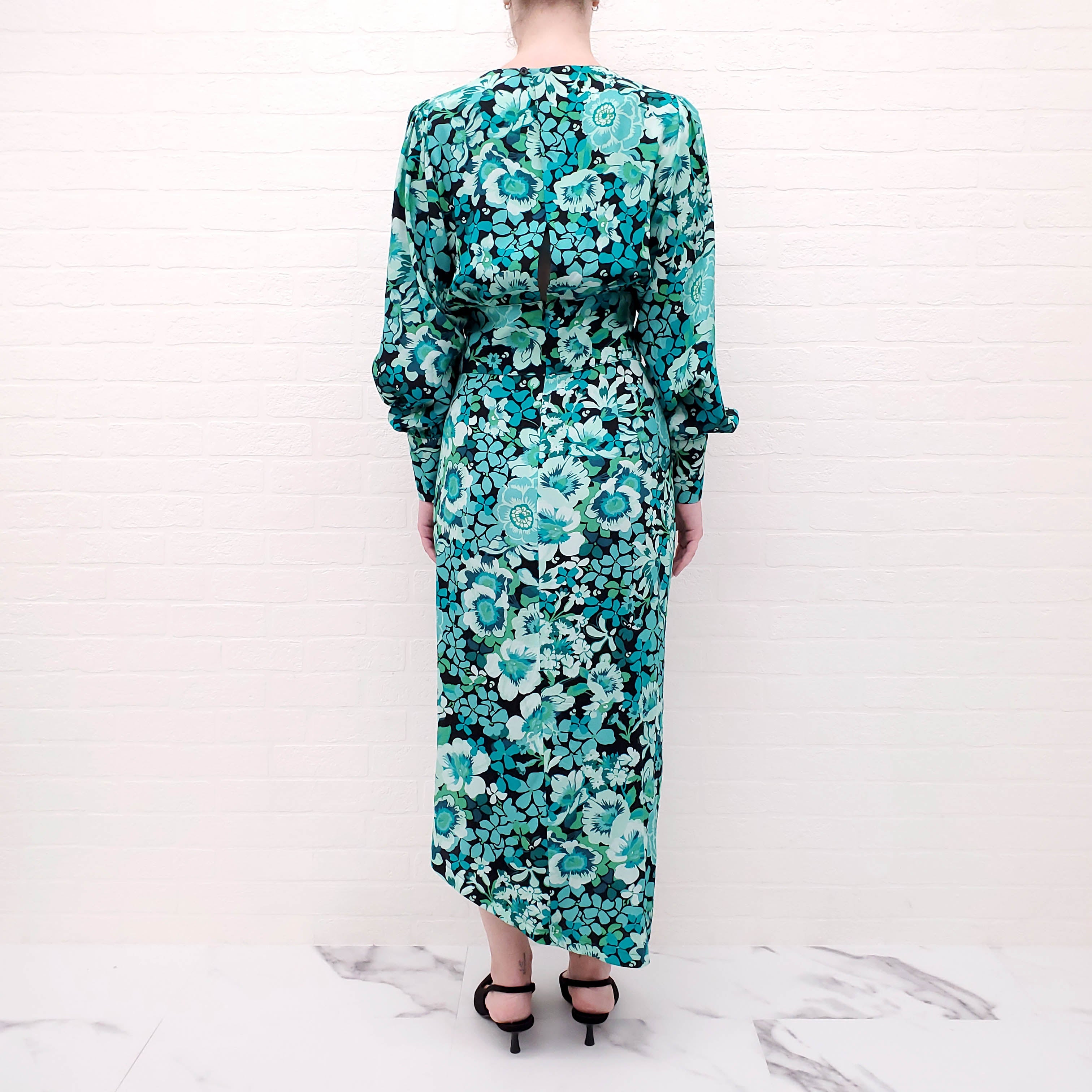 SMYTHE TURQUOISE FLORAL DRESS - SIZE 2