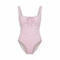 SOLID & STRIPED PINK GINGHAM ONE-PIECE SWIMSUIT - SIZE L
