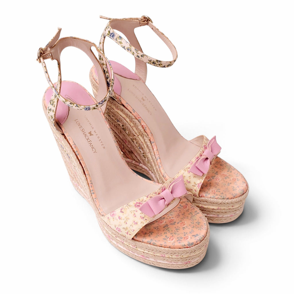 SOPHIA WEBSTER X LOVE SHACK FANCY WDGES - SIZE 39.5