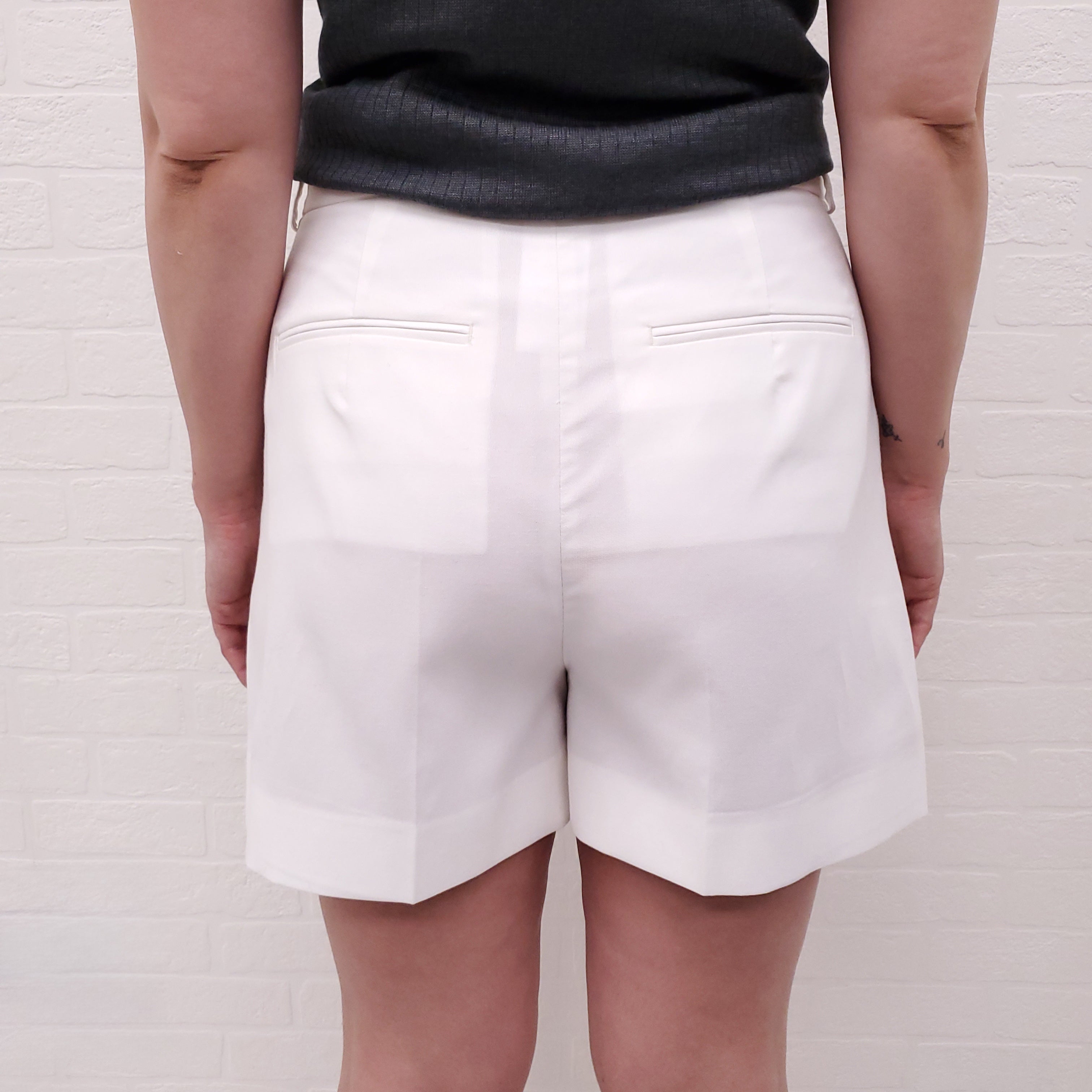SPORTMAX WHITE COTTON SHORTS - SIZE 44